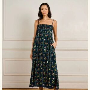 Lamaregold Blue Sleeveless Spaghetti Strap Sundress Maxi